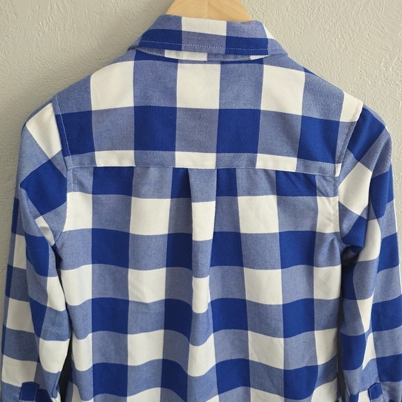 Dixxon Womens The Trestles Flannel Long Sleeve Shirt Blue White Plaid Size Small - Picture 7 of 11